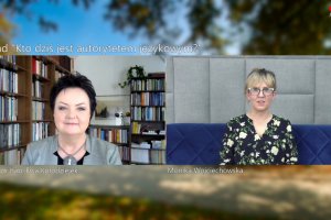 Na zdjęciu prof. zw. dr hab. Ewy Kołodziejek wraz z prowadząca spotkanie Moniką Wojciechowską.