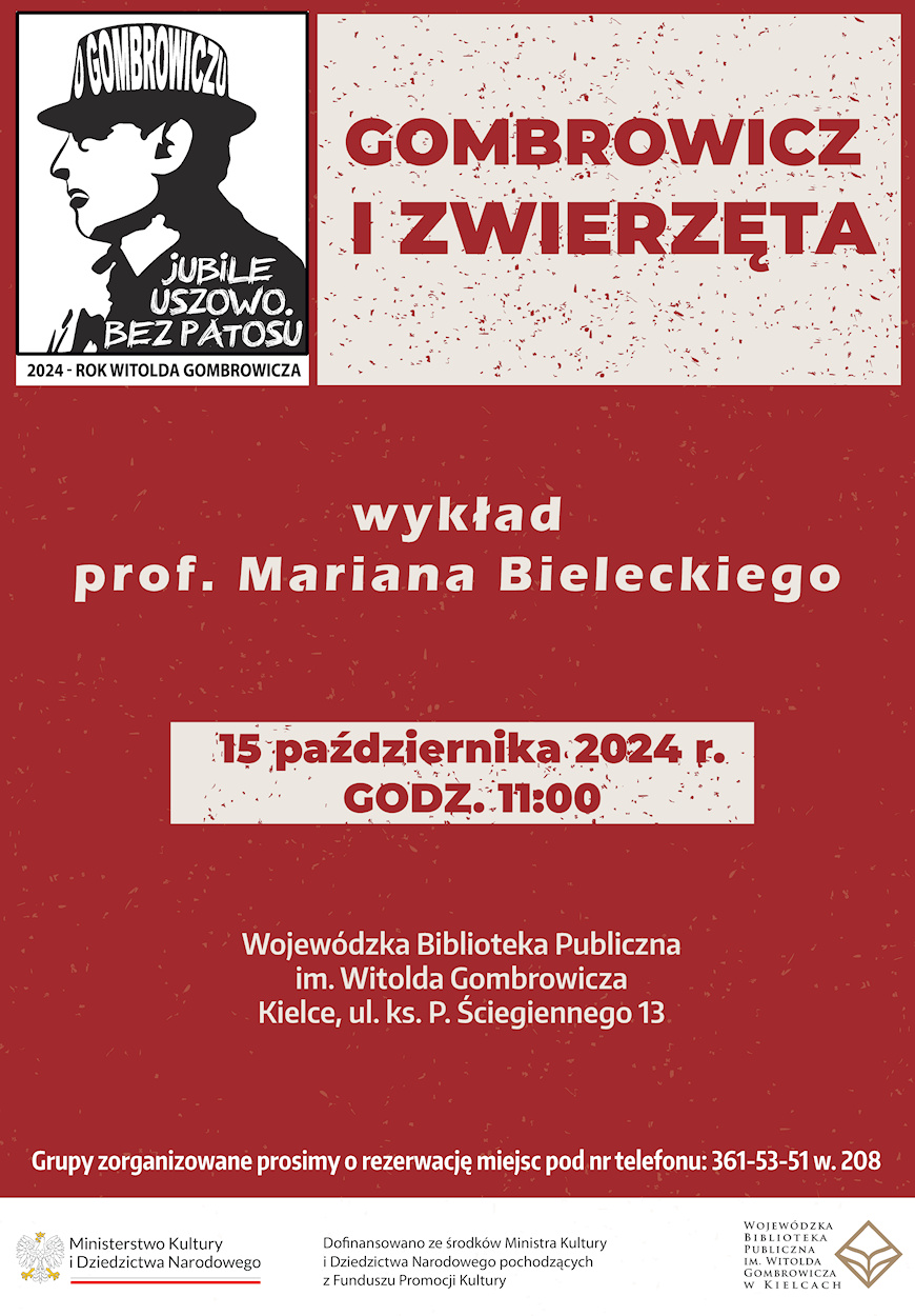 plakat gombrowicz i zwierzeta