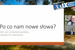 Prof Kłosińska i fragment prezentacji