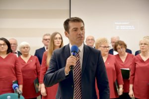 Na zdjęciu chór występujący na spotkaniu.