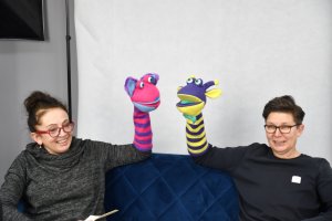 Na zdjęciu Bibliuś i Woluminka.