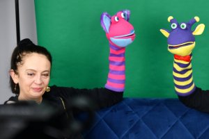 Na zdjęciu Bibliuś i Woluminka.