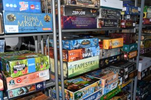 Na zdjęciu uczestnicy Wielkiego Boju Planszówkowego.