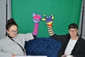 Na zdjęciu Bibliuś i Woluminka.