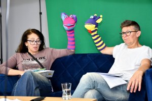 Na zdjęciu Bibliuś i Woluminka.