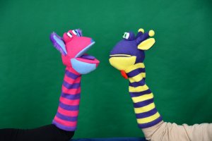 Na zdjęciu Bibliuś i Woluminka.