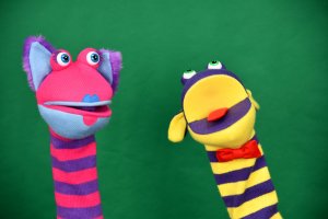 Na zdjęciu Bibliuś i Woluminka.