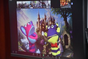 Na zdjęciu Bibliuś i Woluminka.