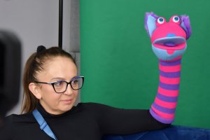 Na zdjęciu Bibliuś i Woluminka.