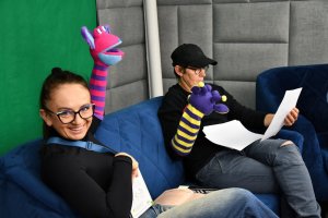 Na zdjęciu Bibliuś i Woluminka.