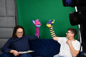 Na zdjęciu Bibliuś i Woluminka.