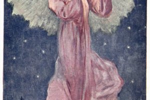 pocztówka na święta, choinka i śnieg